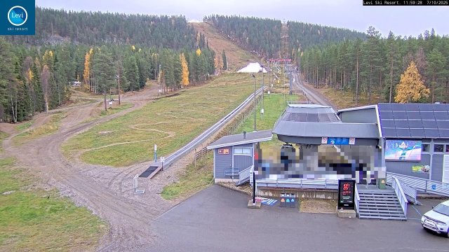 Levi Gondola Base Winter Slopes