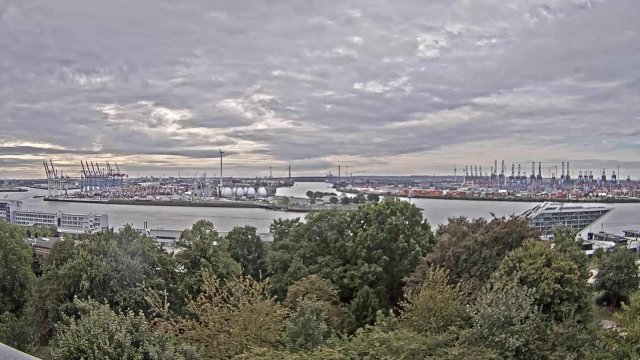 Hamburg Harbor Cargo Docks View