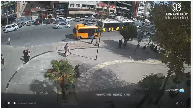 Arnavutköy Central Bus Stop Scene