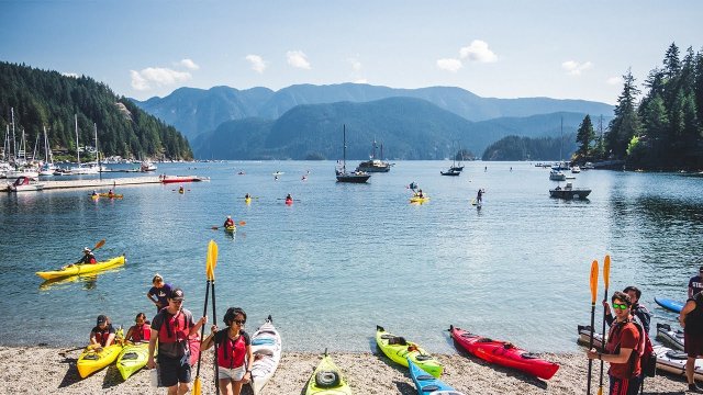 Deep Cove Marina and Peaks Panorama